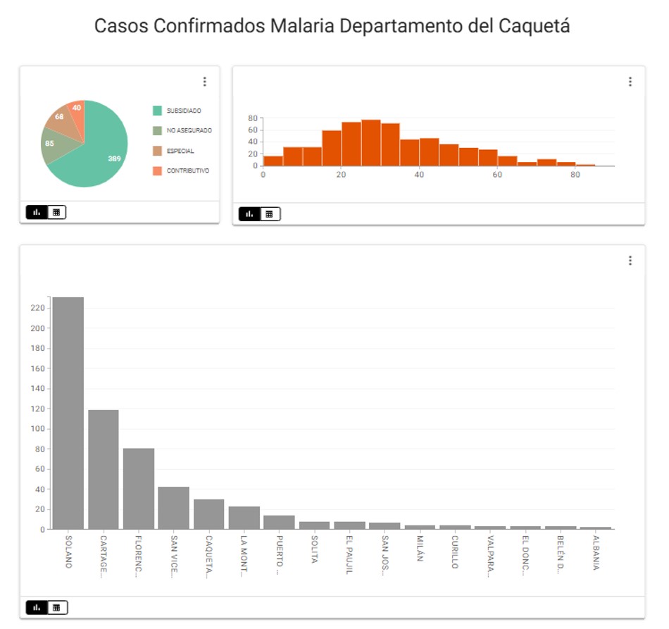 Casos Confirmados Malaria Departamento del Caquetá